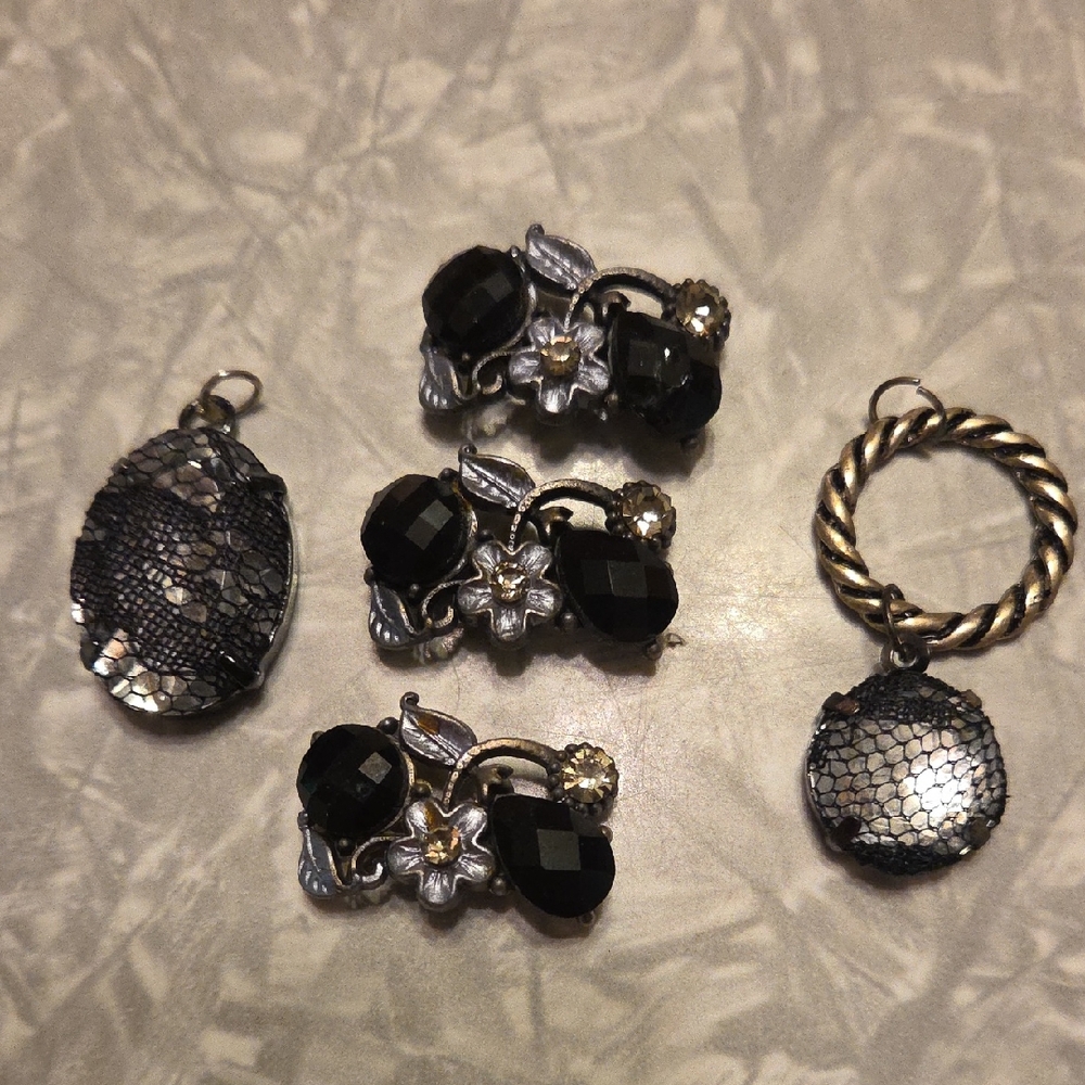 Misc. Black and Silver Charms And Spacer Beads